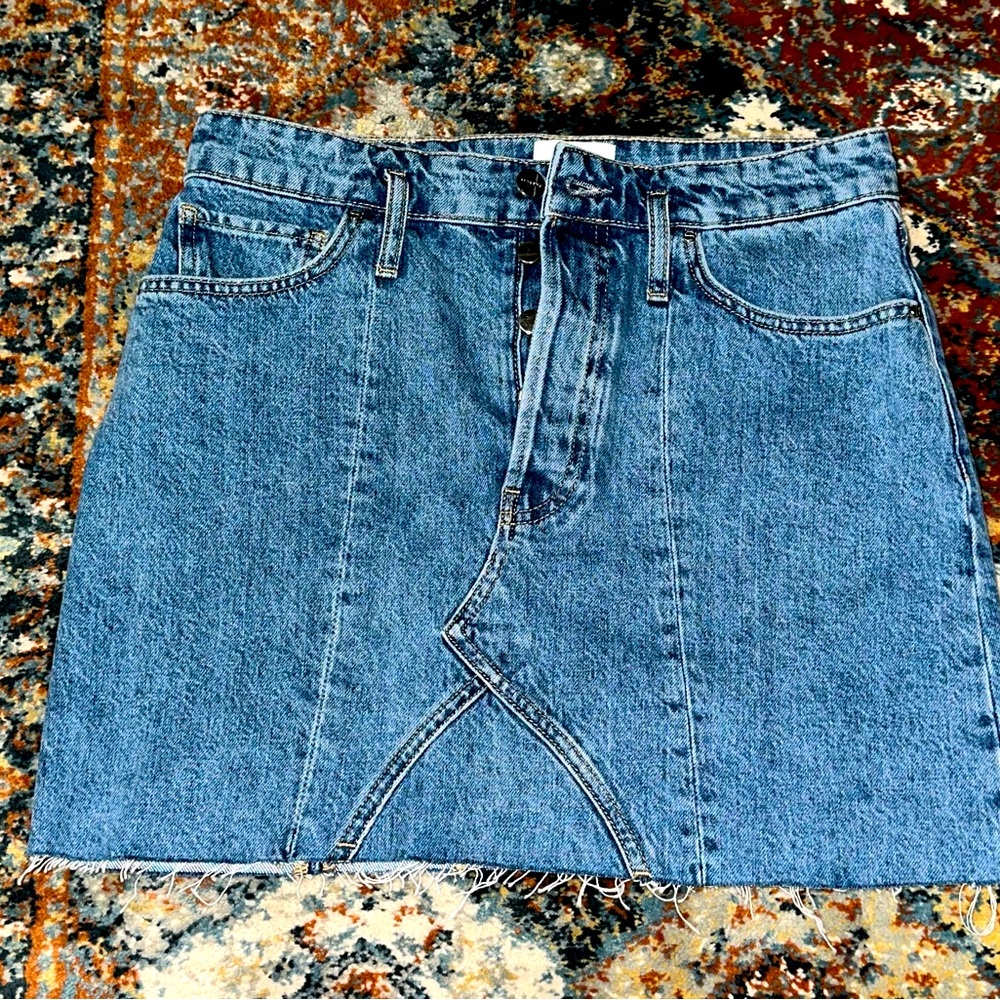 Anine Bing Raw Edge trim Connie mini Denim Skirt - size 28